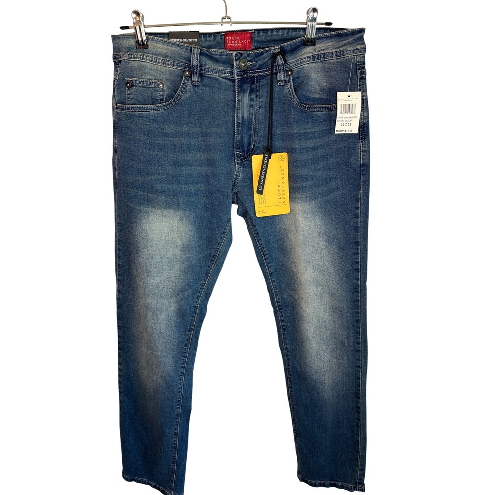 Truth Substance Commonsense Mens Stretch Skinny Fit Jeans Callum Blue 32x32 NEW